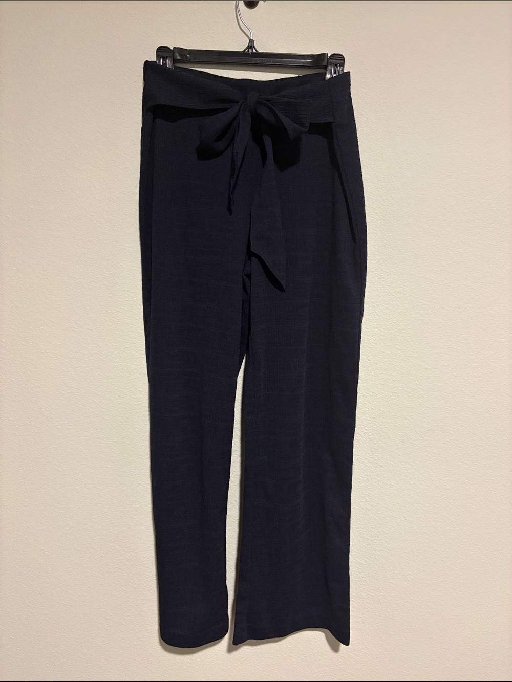 Cato Navy Straight-Leg Tie-Waist Pants